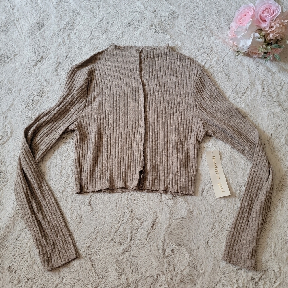 ✨️CL Madden Girl Mock Neck LongSleeve Knit Lightweight Crop Top NWT Size XXL